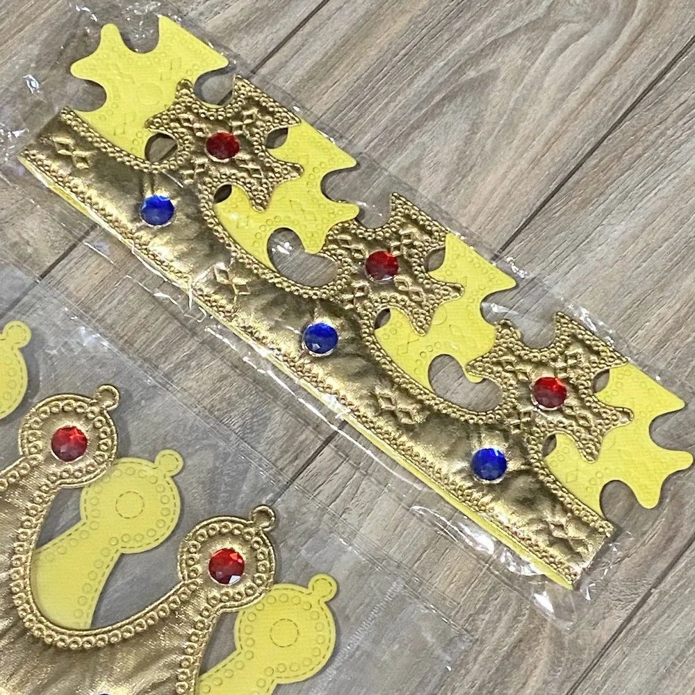 Adult & Youth Unisex Gild Cloth & Regal Rhinestone Crowns For Kings & Queens